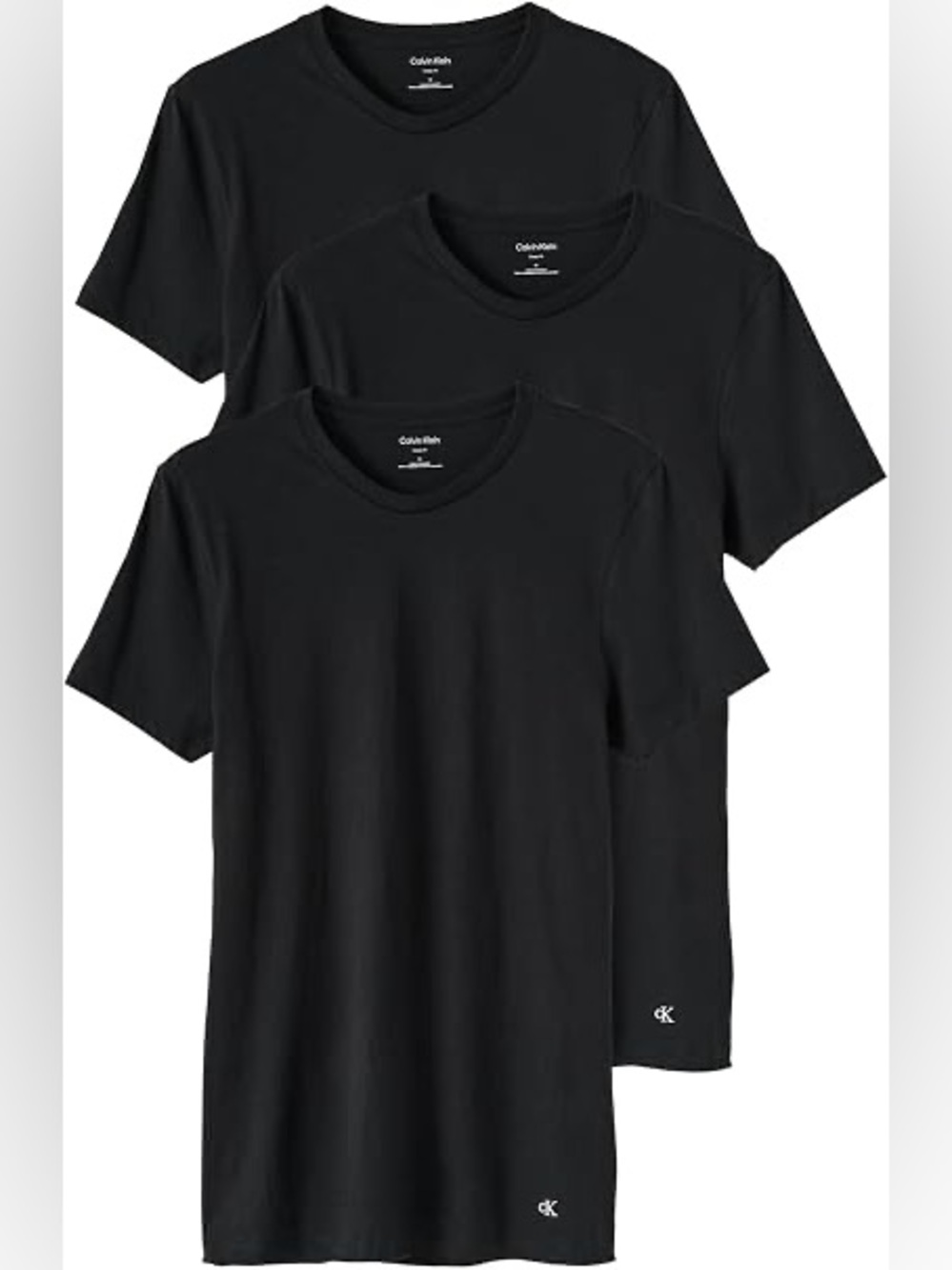 Calvin Klein Black Short Sleeve Crewneck Tee 3 PACK